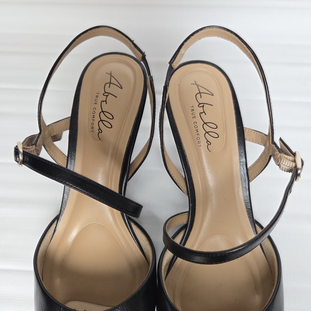Abella True Comfort Pumps Women's 9.5M Black Cushioned Dress Shoe 2" Heel - Picture 3 of 9